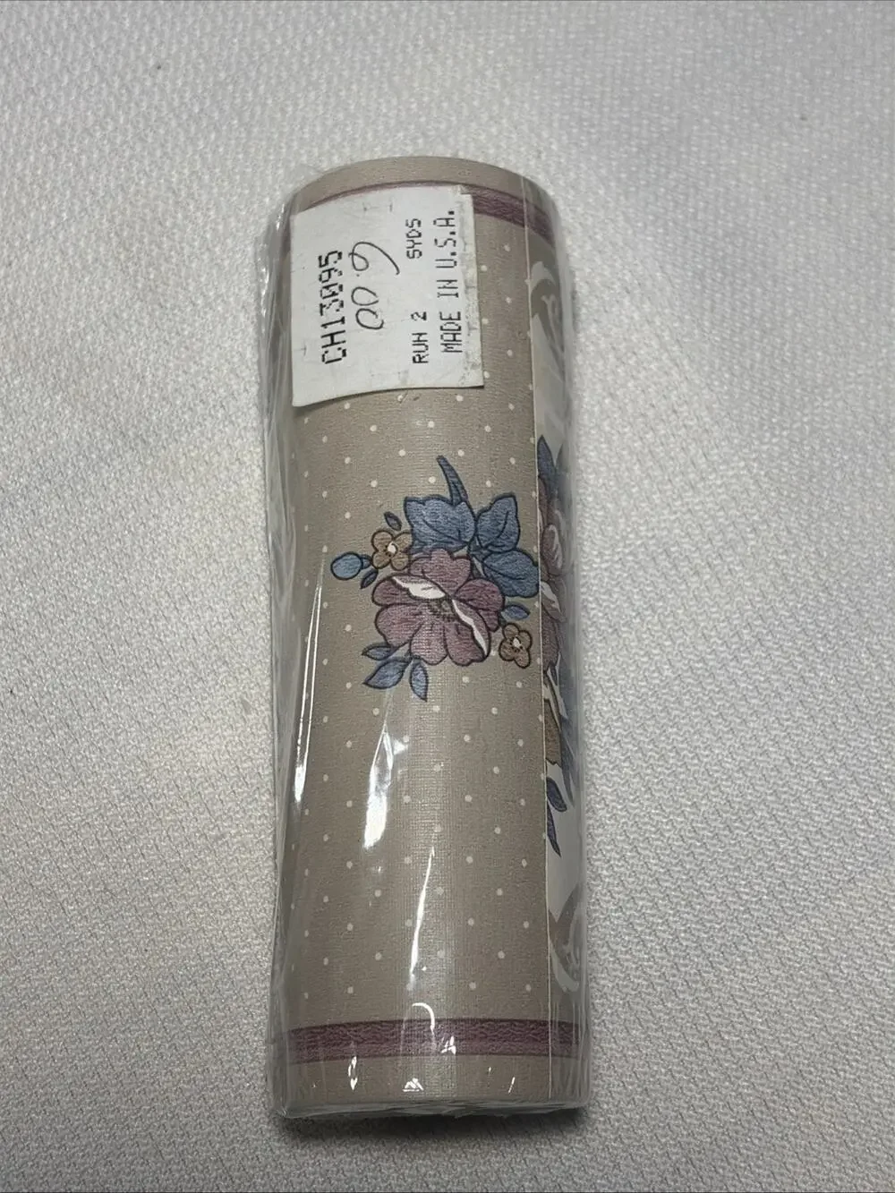 Vintage Floral Wallpaper Board 5 Yards Pattern Ch13095 NOS 90s Brown